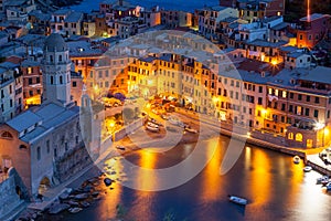 Vernazza at night, Cinque Terre, Italy