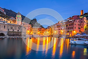 Vernazza town on the coast of Ligurian Sea