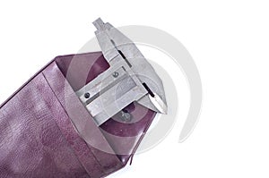 Vernier caliper large for measuring different quantities on a white background, isolate