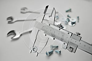 Vernier caliper measuring