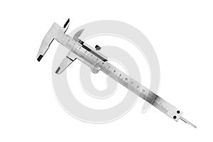 Vernier caliper multifunctional measuring instrument on white background