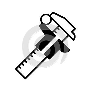 Vernier Caliper vector Solid icon style illustration. EPS 10 file