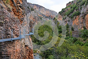 Vero river canyon from the lookout point, Alquezar, Spain photo