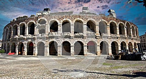 Verona Arena. Roman amphitheatre in Piazza Bra in Verona, Italy built in 30 AD.