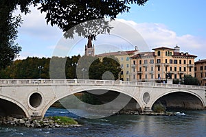 Verona bridge and the Adige River