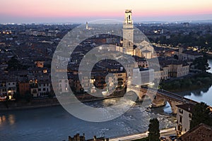 Verona Cathedral at dusk