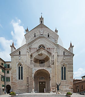 Verona Cathedral exterior, outer appearance of the church