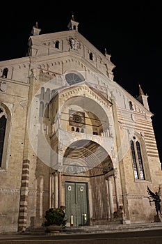 Verona Cathedral at night