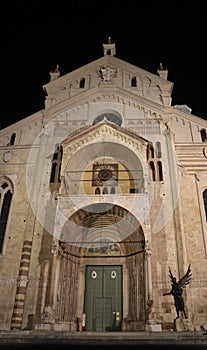 Verona Cathedral at night