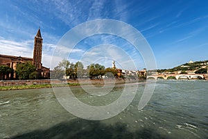 Verona cityscape and the River Adige - Veneto Italy