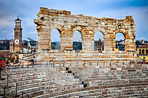 Verona, Italy - Arena, amphitheatre of Ancient Rome. photo