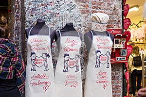 Aprons with embroidery like a souvenir from Verona