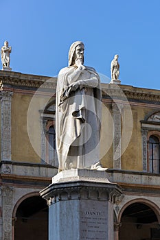 VERONA, ITALY - MARCH 24 : Monument to Dante in Plaza del Signor