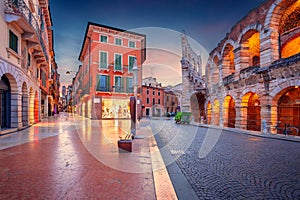 Verona, Italy at spring sunrise.