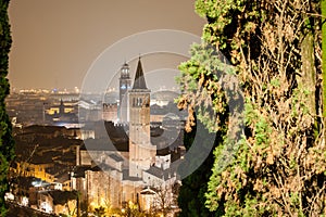 Verona , Italy , stone bridge , the old castle , Panoramic view