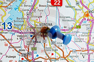 Verona on map