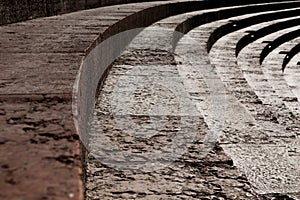 Verona, marble steps of the amphitheater