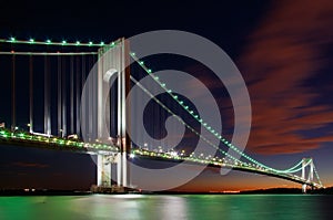 Verrazano-Narrows Bridge, New York at night