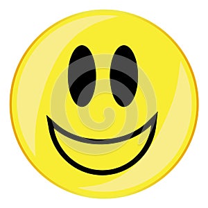 Verry Happy Smiley Face Button Isolated