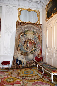 Versailles, France - 03.26.2017: Interior of Chateau de Versailles (Palace of Versailles) near Paris