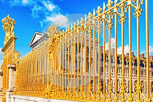 VERSAILLES, FRANCE - JULY 02, 2016 : Golden Gate of Chateau de V