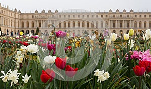 Versailles Gardens Tulips Closeup