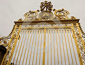 Versailles Palace gold exterior entrance, Versailles, France