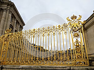 Versailles Palace gold exterior entrance, Versailles, France