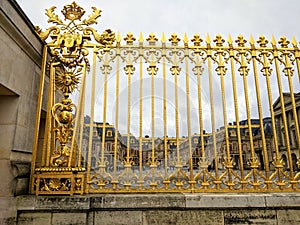 Versailles Palace gold exterior entrance, Versailles, France