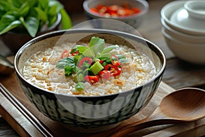 Versatile Asian porridge. Generate Ai photo