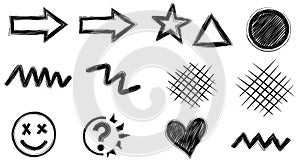Hand-Drawn Sketchy Graphic Elements Set