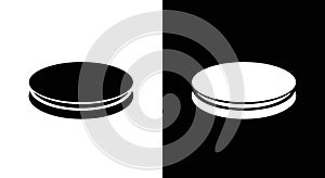 Black and White Minimalist Disc Icon Set
