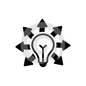 Black solid icon for Versatile Idea, versatile and solution