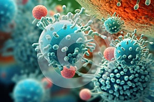Versatile Macro virus cell. Generate Ai photo