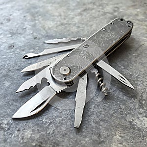 Versatile Multi-Tool Pocket Knife Displaying Multiple Tools for Everyday Use