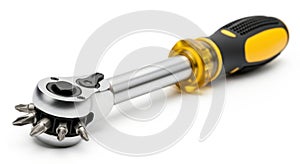 Versatile ratchet screwdriver tool with interchangeable bits for efficient repairs and assembly