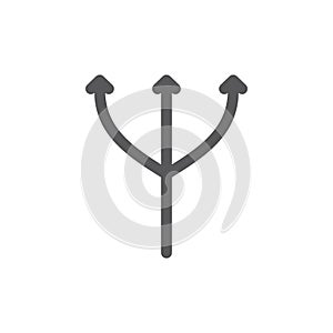 Versatile, usb and flexibility line icon.