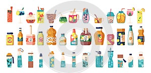 Versatile Vector Set Of Bottles, Cups And Jars, Featuring Modern Designs Suitable For Various Purposes