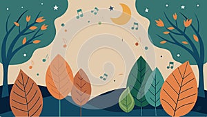 Verses that pay homage to the gentle rustle of leaves a soothing lullaby composed by the wind and trees.. Vector