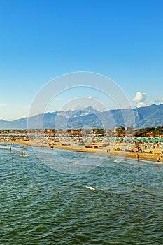 Versilia coast view on summer