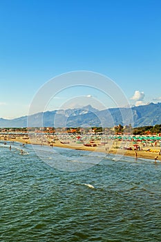 Versilia coast view on summer photo