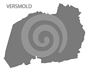 Versmold German city map grey illustration silhouette shape