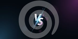 Versus background. VS screen for sport games, match, tournament, e-sports competitions, martial arts, fight battles. Light effect