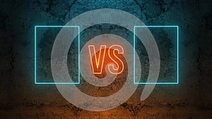 Versus battle neon sign glowing animation on a dirt wall gate background 4K