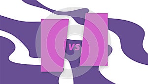 Versus card. VS horizontal banner. Vector illustration.