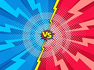 Versus comic book template background, superhero battle intro