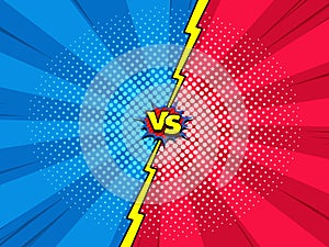 Versus comic book template background, superhero battle intro photo