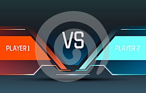 Versus game cover, banner sport vs, team concept. Vector illustration