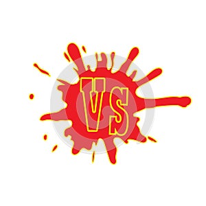 Versus letters or vs logo vector emblem on explosion shape