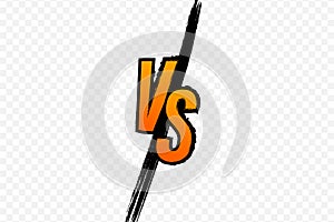 Versus logo vs letters for sports and fight competition. Battle versus match, game concept competitive vs.